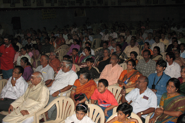 Audience listening to talented youngsters
