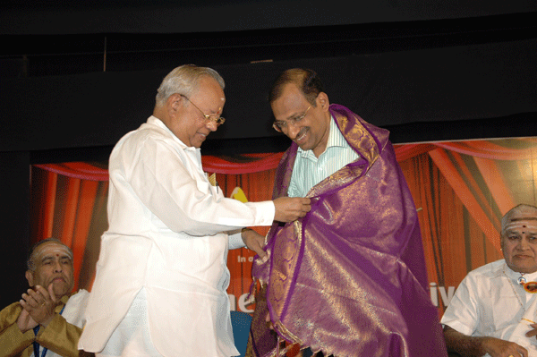 Mr.Thenappan being honoured