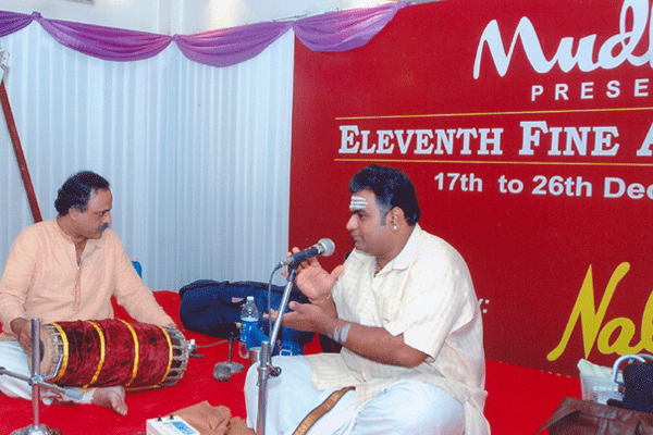 Ghatam Karthick and Mudhra Bhaskar during percussion session