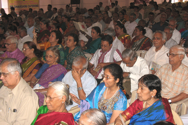 Audience enjoying the pancharathnam on the last day of the festival