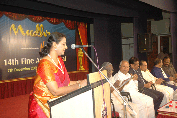 Radha welcoming the gathering