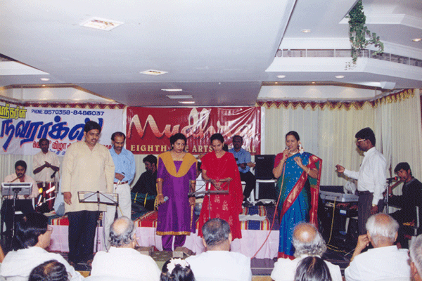 Radha Bhaskar sing a kriti which blends with film music by light music singers