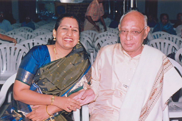 Raghuramier among the audience with Radha