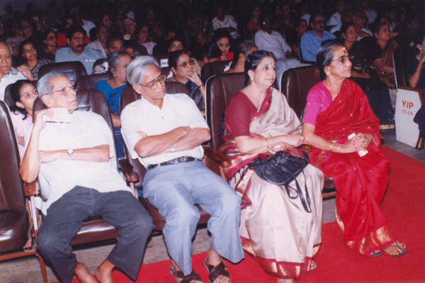 T.Rukmani with his husband during inauguration